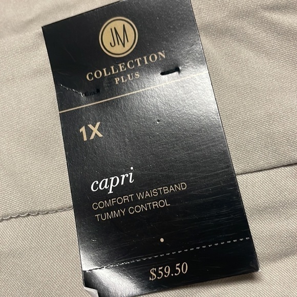 Jm Collection Plus Size Tummy Control Pull-on Capri Pants, Created for Macy's - Picture 6 of 7